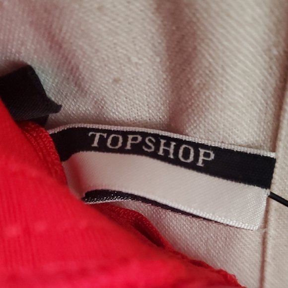 Nwt Topshop Red Sleeveless Fit and Flare Bodycon Dress - Picture 9 of 12